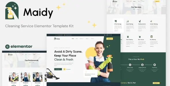 Maidy – Cleaning Service Elementor Template Kit